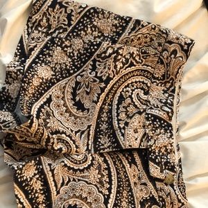 Navy tan white paisley Jcrew chino stretch